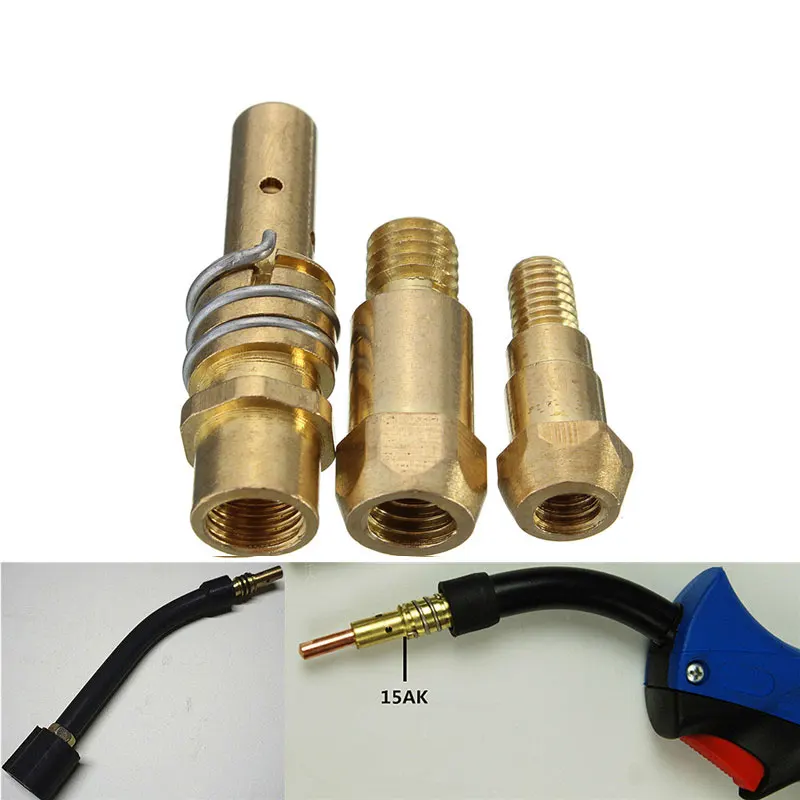 

2pcs Welding Gun Connecting Rod Replacement Welding Weld MIG Gas Nozzle Shroud For Welder Machine Torch Tip Gold 24KD 36KD
