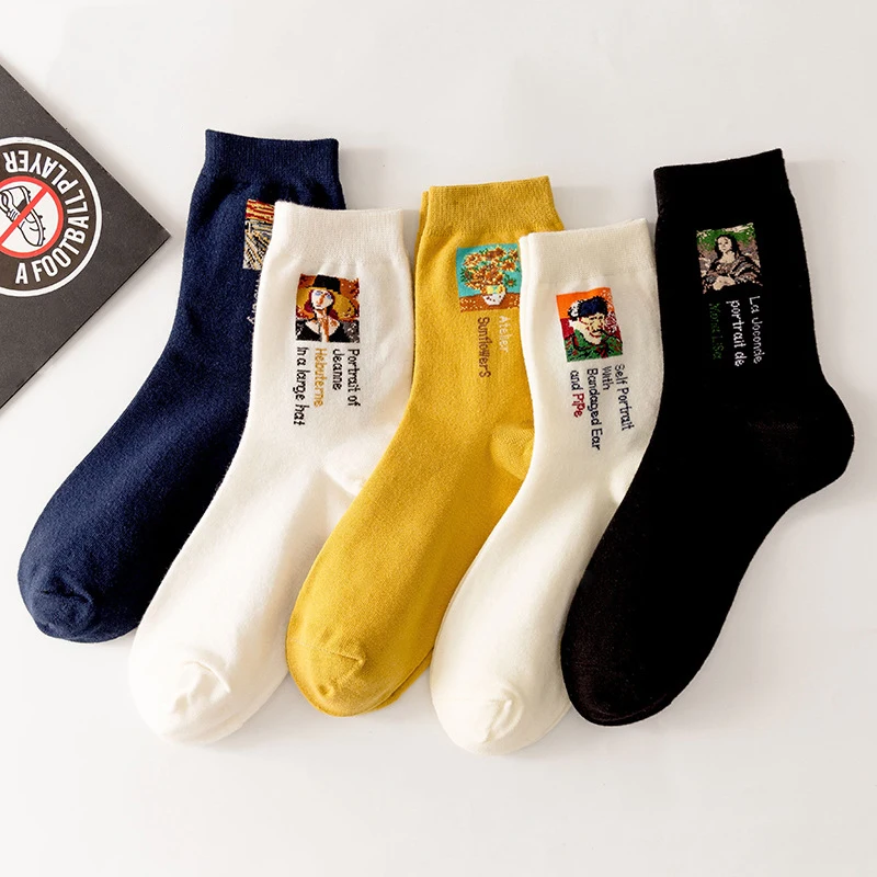 

Носки хлопковые в стиле ретро, осенне-зимние чулки, Необычные оригинальные Смешные Носки