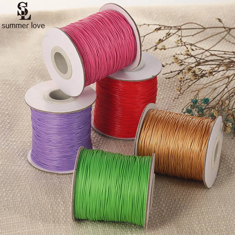 Цветной вощеный хлопковый шнур веревка для ювелирных изделий сделай сам