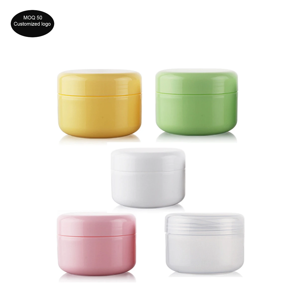 

30pcs/lot 10g 20g 30g 50g 100g Colorful Face Cream Jars Pot Travel Plastic Empty Cute Cosmetic Sample Containers for cosmetic
