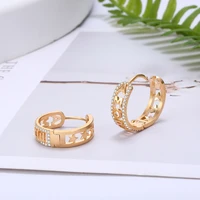 gold color hoop earrings for women ear clip amore stars round charm letter earring cz zirconia jewelry lover elegant accessories