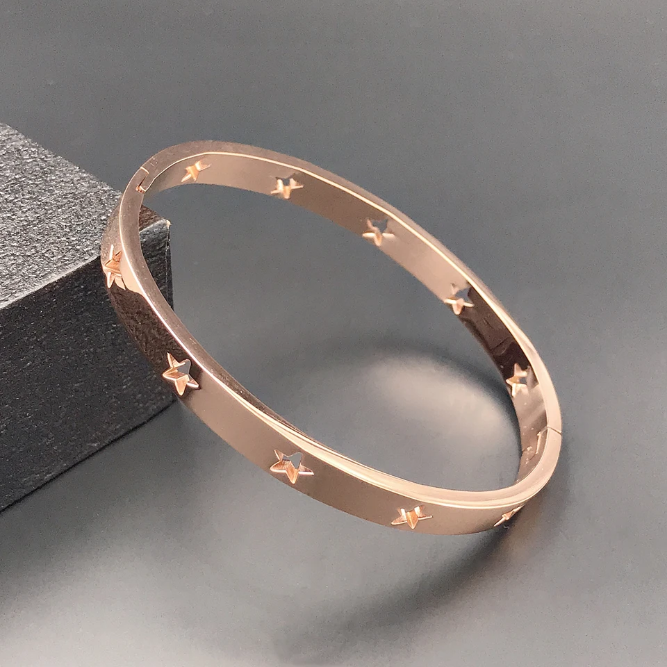 Новые браслеты и из нержавеющей стали с отверстиями золотым покрытием ювелирный