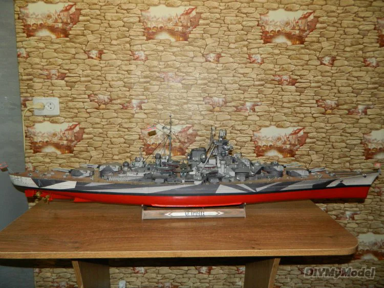 DIYMyModeI-rompecabezas de pel&iacute;cula de la clase alemana Bismarck, tilpitts battleship, manualidades artesanales, Kit de papel, hecho a mano juguete, regalo-3