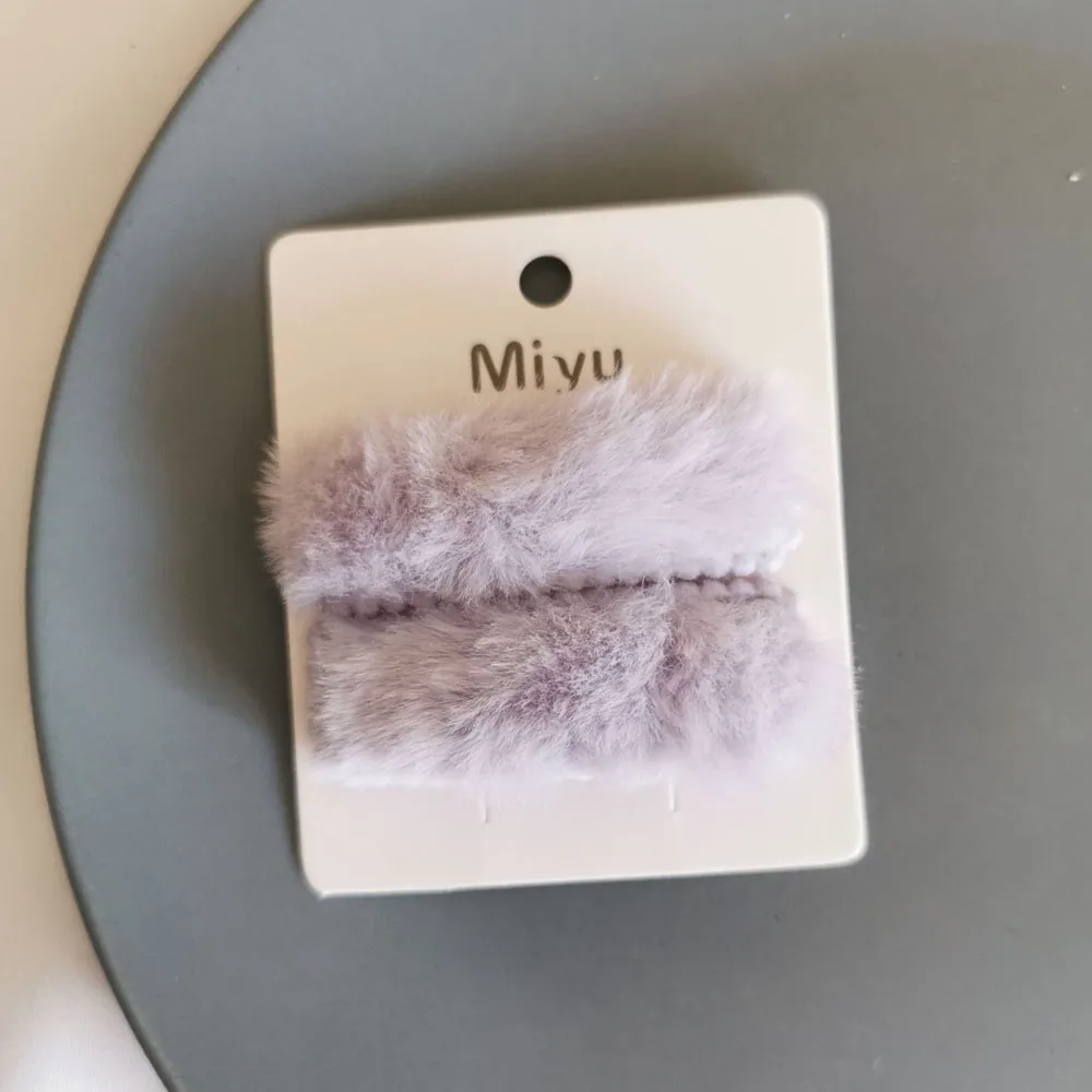 2 шт./компл. Новые популярные корейские зимние плюшевые заколки для волос