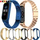 BEHUA ремешок на запястье для Xiaomi Mi Band 6 5 Miband 4 3 сменный металлический браслет из нержавеющей стали браслеты + металлический корпус ремешок для часов