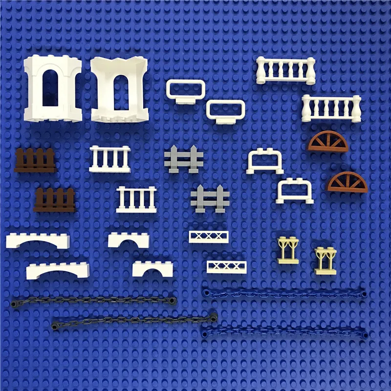 Аксессуары для конструктора городской дом садовый забор детали креативного