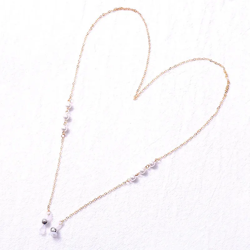 Женские модные очки с цепочкой ремешок для очков солнцезащитные жемчужный сплав