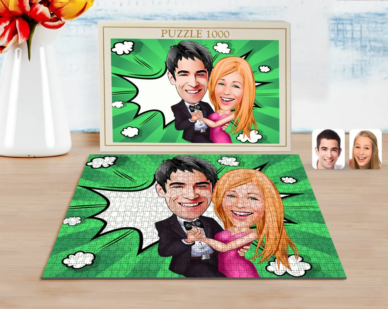 

Personalized Valentine Caricature of 1000 Piece Professional Puzzle-13