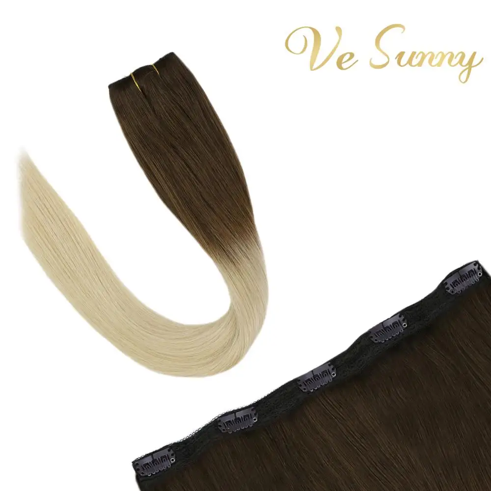 VeSunny цельные накладные волосы на клипсе 100% человеческие клипсах для наращивания