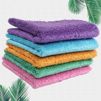oil free thick bamboo fiber dishwashing cloth washing bowl household cleaning supplies scouring pad kitchen dish towel