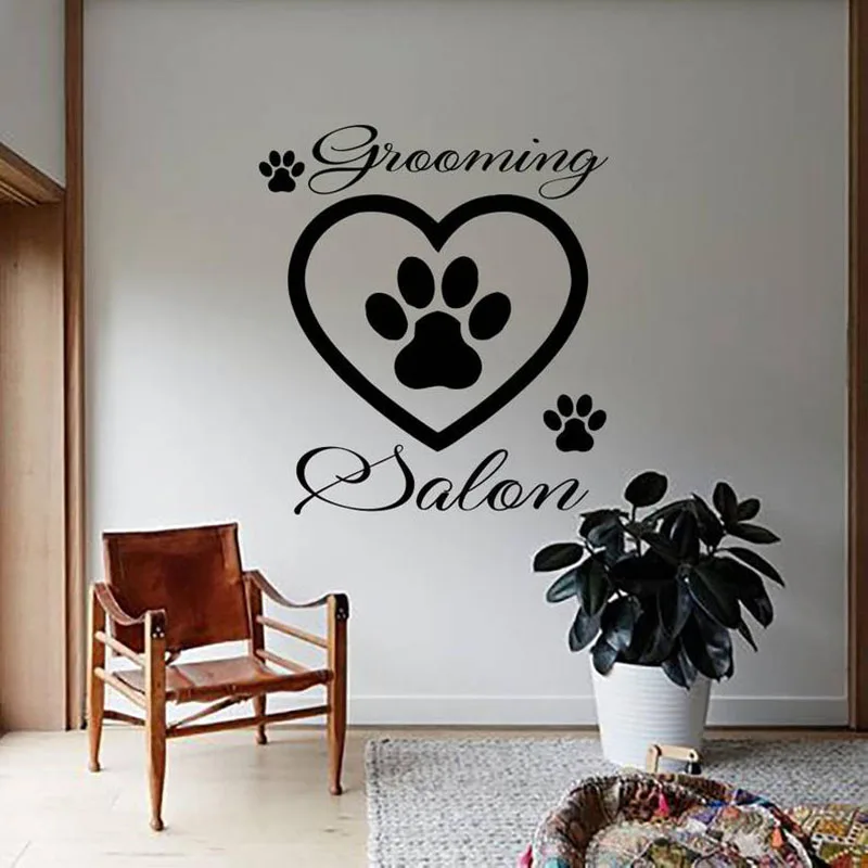 

Dog Footprint Wall Decals for Grooming Salon Wall Stickers Home Decoration Decal Mural Shop Window Decor Sticker A231