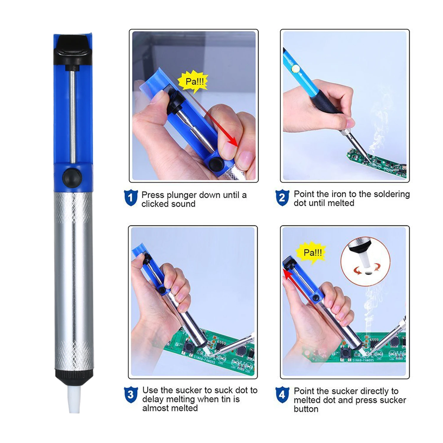 

Electric Soldering Iron Kit 60W Adjustable Temperature Welding Tool with 5 pcs Solder Iron Tips Portable PU Carry Bag EU Plug