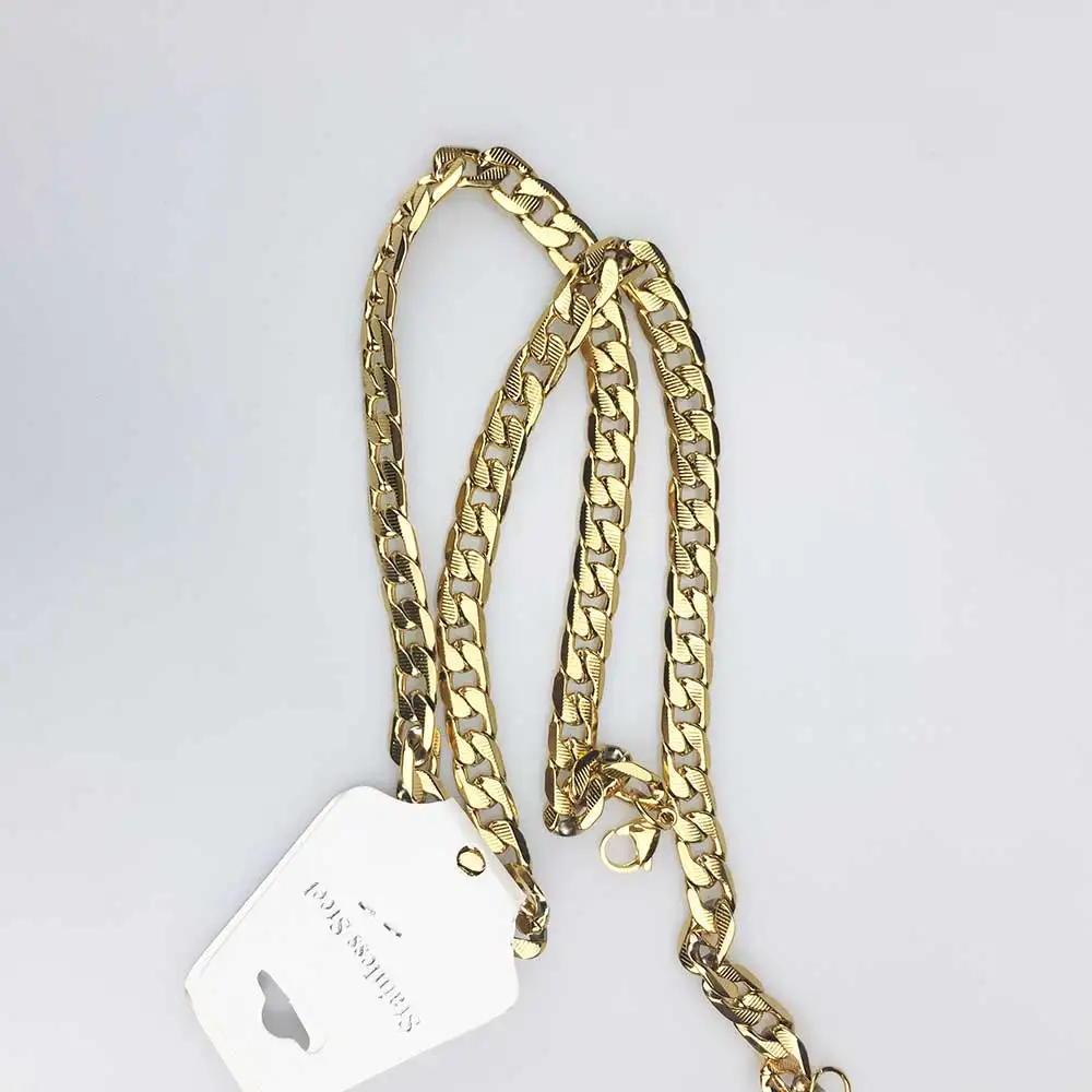 Цепь крупная мужская из нержавеющей стали 316L цепь панцирного плетения под золото