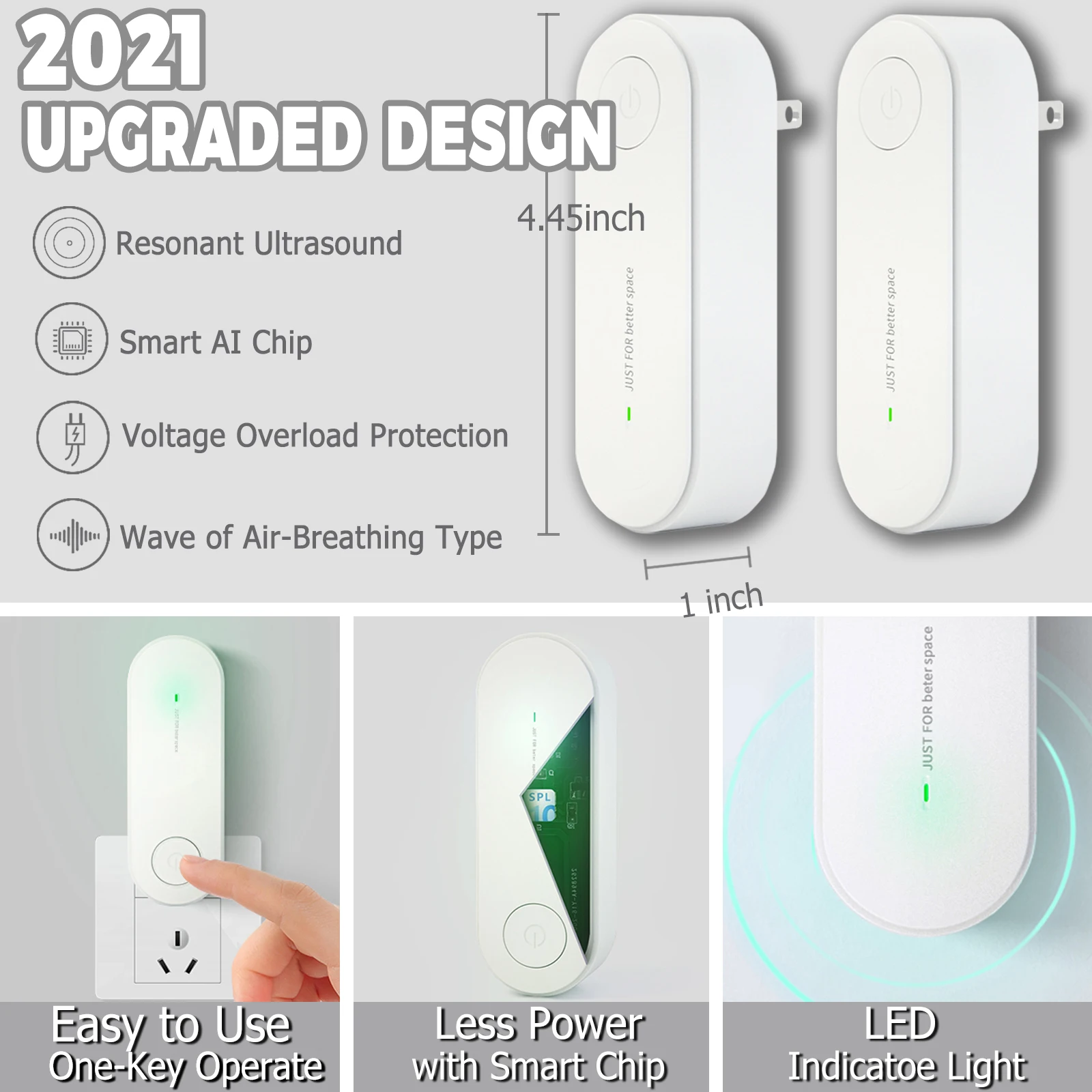 

2021 New Ultrasonic Insect Repellent Electronic Mosquito Repellent Mice Spider Cockroach Insecticide Pest Control