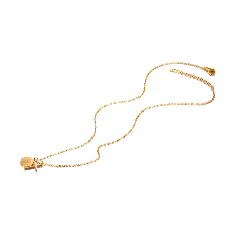 Женское Ожерелье из нержавеющей стали с подвеской-крестом | Украшения и