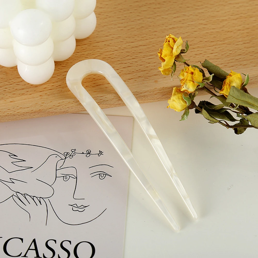 

U Shaped Hair Pin Stick French Style U Shape Hair Clips Tortoise Shell U Sticks Pins For Women Girls Hairstyle Accessories