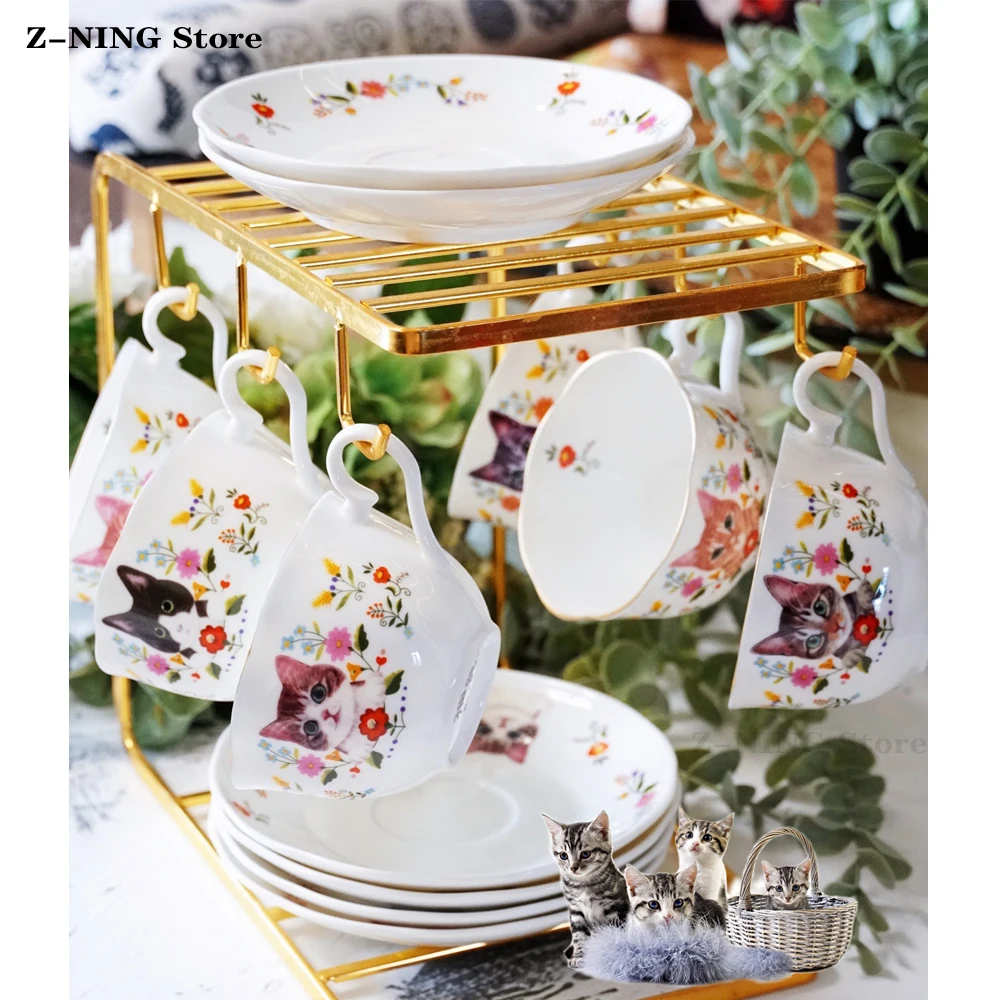 Керамическая кофейная чашка и блюдце в комплекте керамическая чайная милая