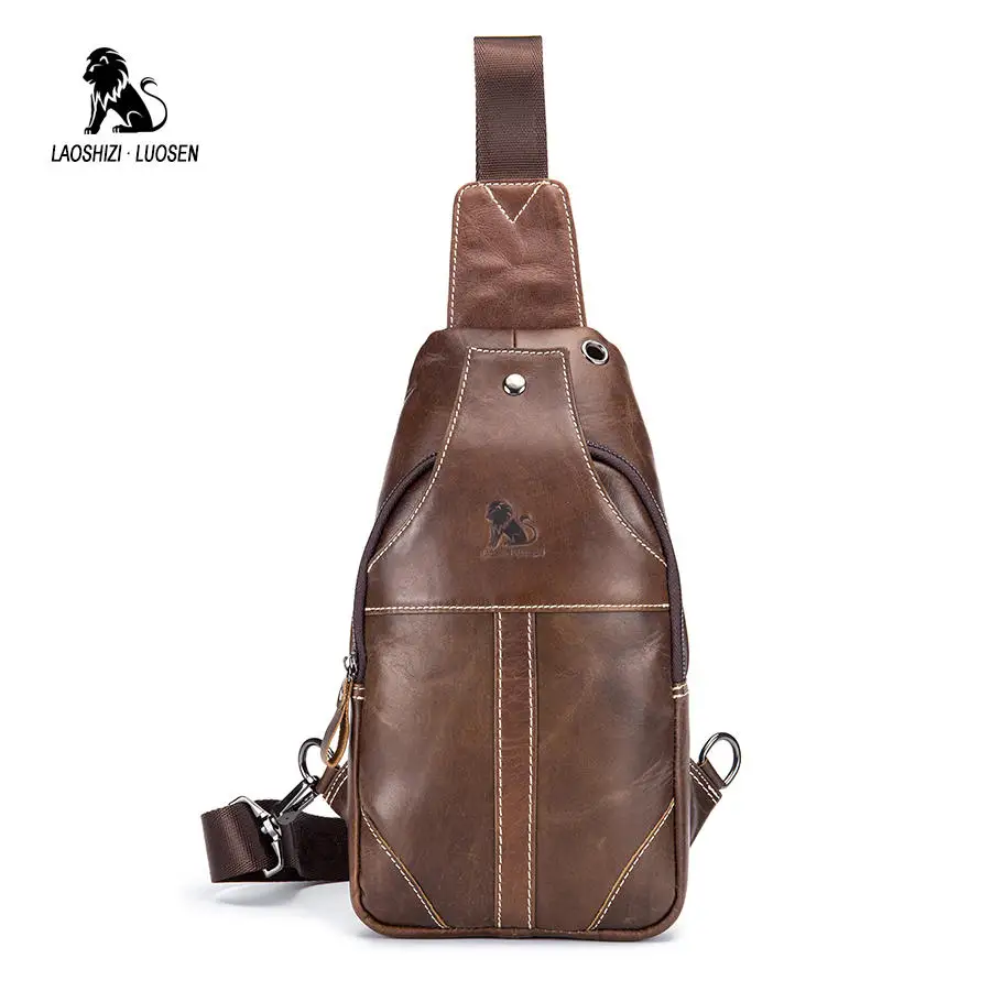 Первый слой коровья натуральная кожа нагрудная сумка через плечо Маленькая