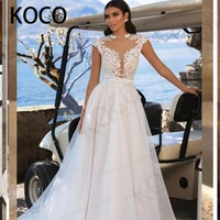 macdugal wedding dresses 2021 simple o neck tulle beach bride gowns boho appliques elegant vestido de novia civil women skirt