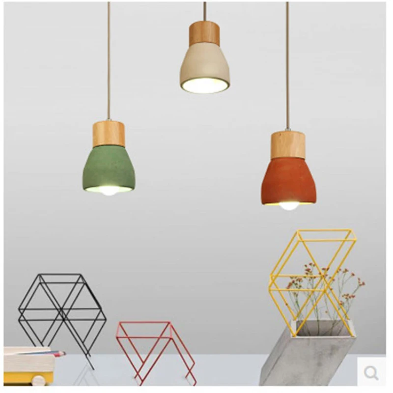 Винтажный мини цементный деревянный светодиодный подвесной светильник s кантри