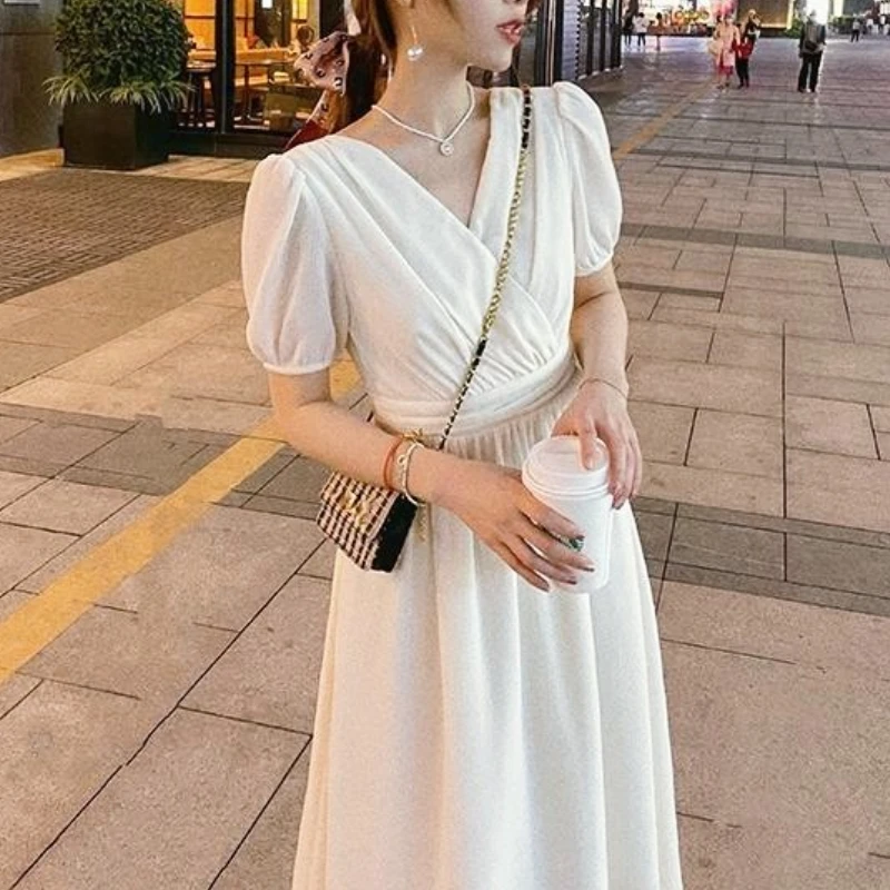 Женское платье средней длины с коротким рукавом повседневное элегантное офисное