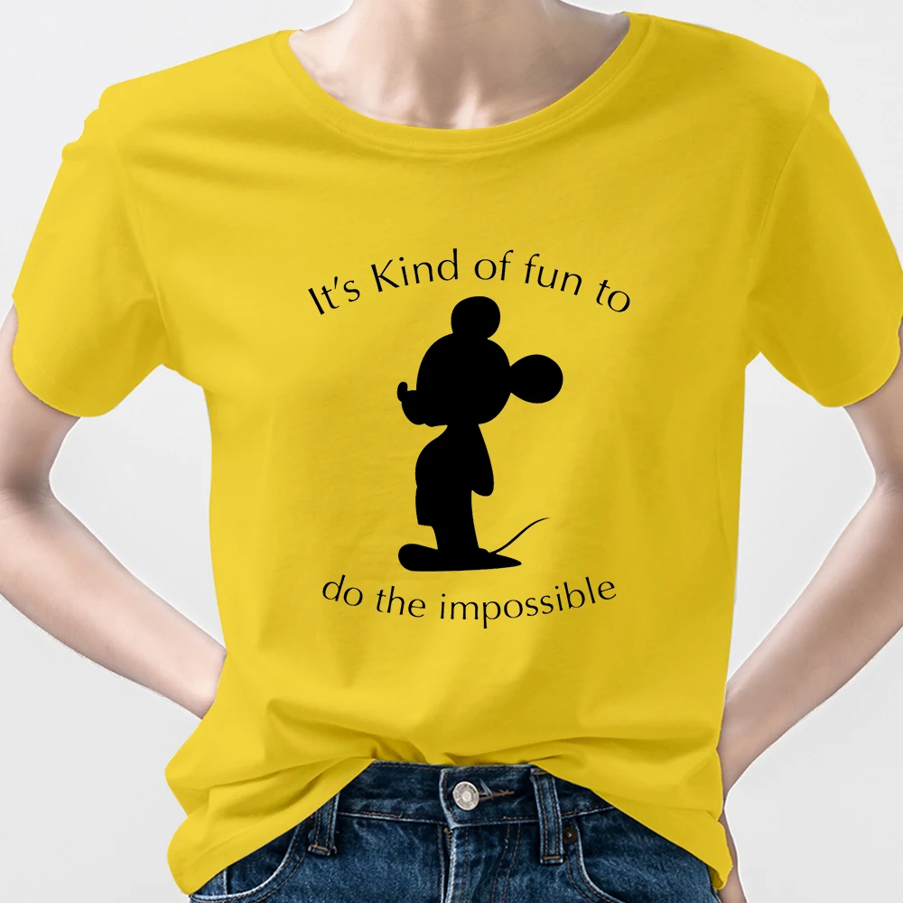 

Mickey Mouse Women T Shirts Your Brand Disney Cartoon Tshirt Cartoon Girl Power Fashion Well Being Family Look Casual Wholesale