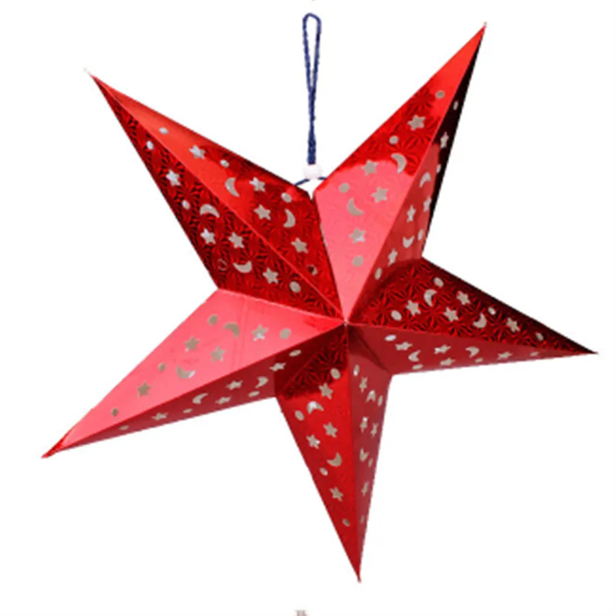 1 шт./компл. 30 см с блестящими звездочками на Бумага абажур фонарики цветочным