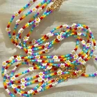 Ожерелье-чокер с цветными маргаритками и бусинами до ключиц, очаровательное эффектное ожерелье из бисера для женщин и девушек, корейские летние украшения
