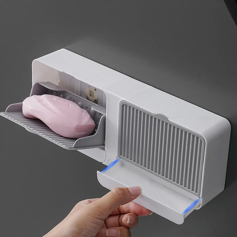 Настенный футляр для мыла с крышкой водонепроницаемая Двойная сетка сушилка
