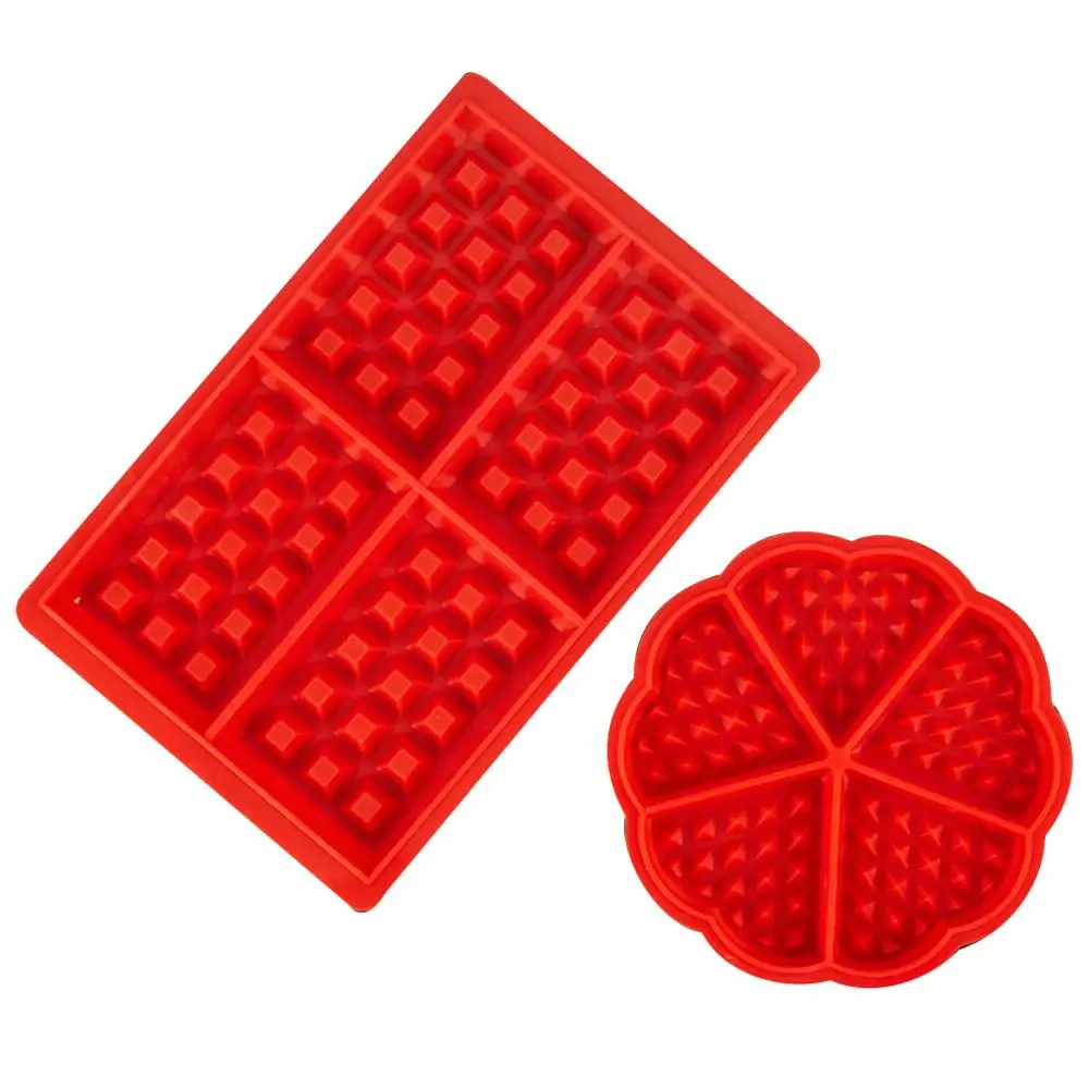 2pcs Waffle Mold Plate Silicone Non-stick Biscuit Mold Pan Cake Baking Baked Muffin Cake Chocolate Mold Tray 2020