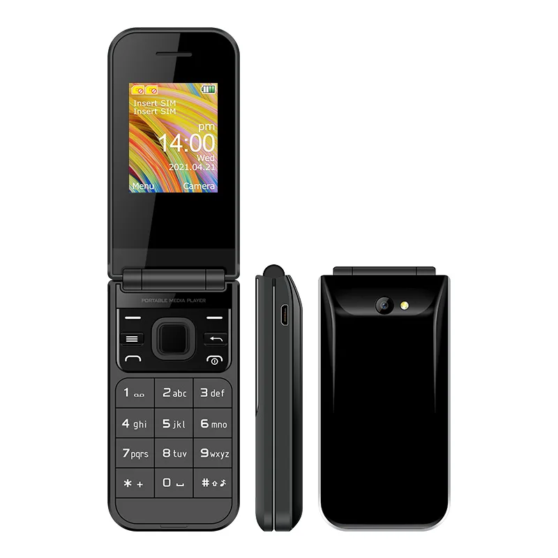 Cellular Phone Cellphone 1.7'' Flip Mobile Phones 160*128   0.08Mpix  Camera Dual SIM Card 3.5MM Jack Wireless FM radio