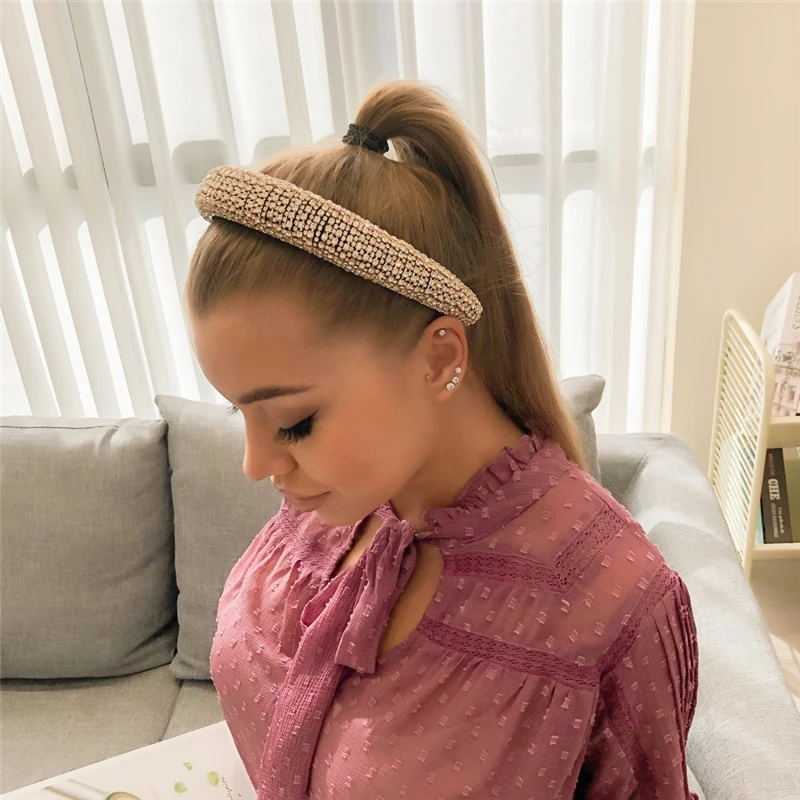 

Baroque Sparkly Padded Rhinestone Headbands for Women Full Crystal Headbands Wide Hairband Headwear Hair Accessories