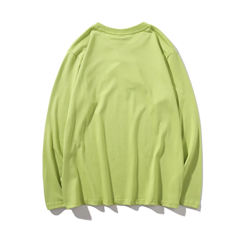 

FOJAGANTO Men 95% Cotton T-Shirts Men's Fashion Solid Color Long Sleeve Tees Male Simple Wild Casual O-NeckT Shirt Tops