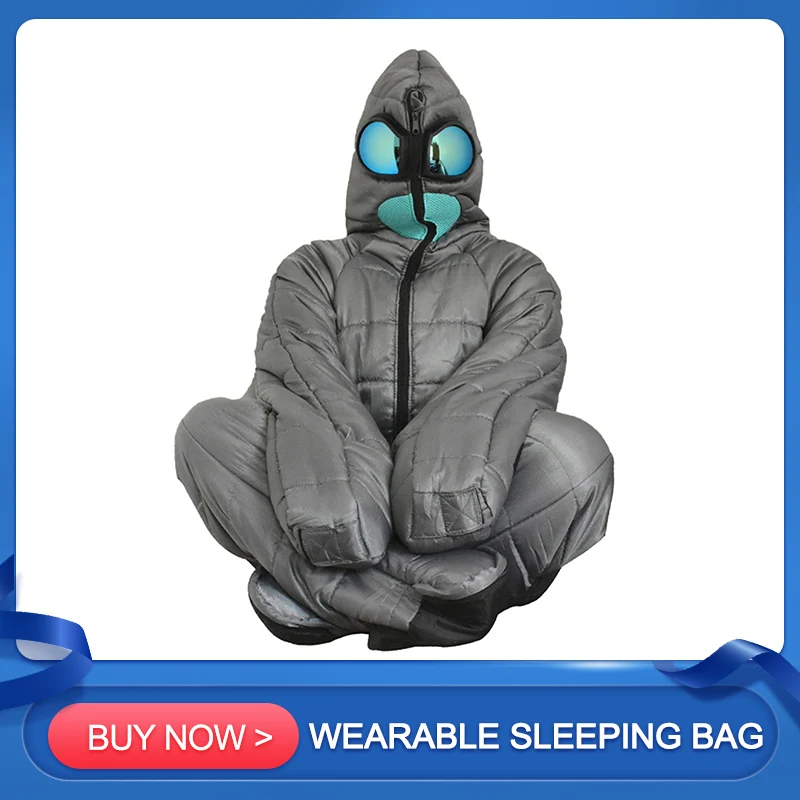 Goedkoop Alien Slaapzak Polyester Fiber Wearable Lui Tas Comfortabel Duurzaam Slaapzak Grappig Full Body Rest Zakken Warm Wandelen Tool
