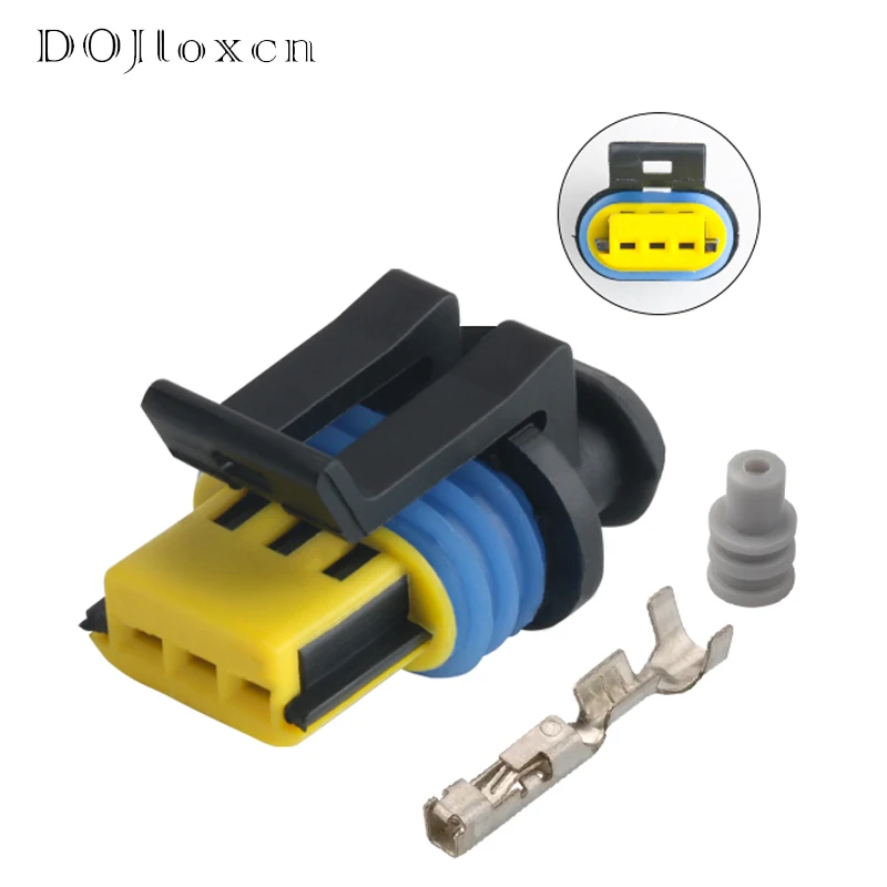 

5/10/20/50/100/Sets 3 Pin 1.5 MM Delphi Auto Plastic Waterproof Wire Harness Cable Female Connector With Terminal Seal Rubber