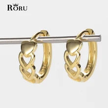 S925 Gold Hollow Heart Chain Hoop Earrings Geometric Gothic Punk Statement Circle Earring Brincos Jewelry for Women 2021 Trendy