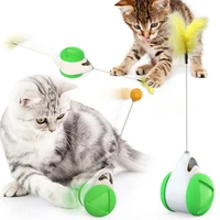 pet teasing interactive cat toy spin mode with wheels and catnip pet cat ball toy funny pet game cat supplies no battery needed