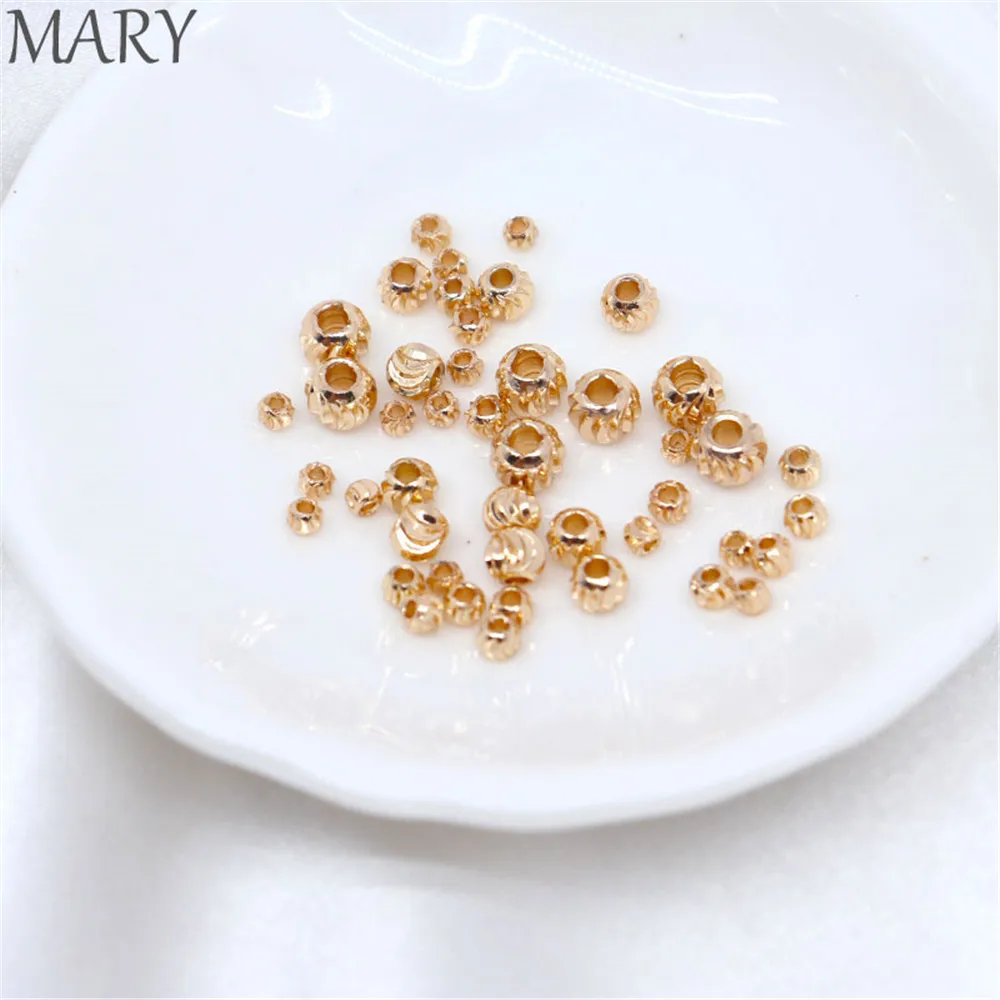 

14K copper bag true gold cut melon beads diy jewelry accessories materials small round gold beads bracelet scattered beads