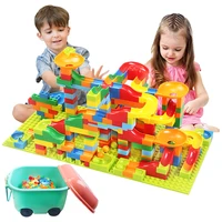 165 330 pcs marble run race maze ball small block assembling funnel slide building blocks diy bricks toys for children gift