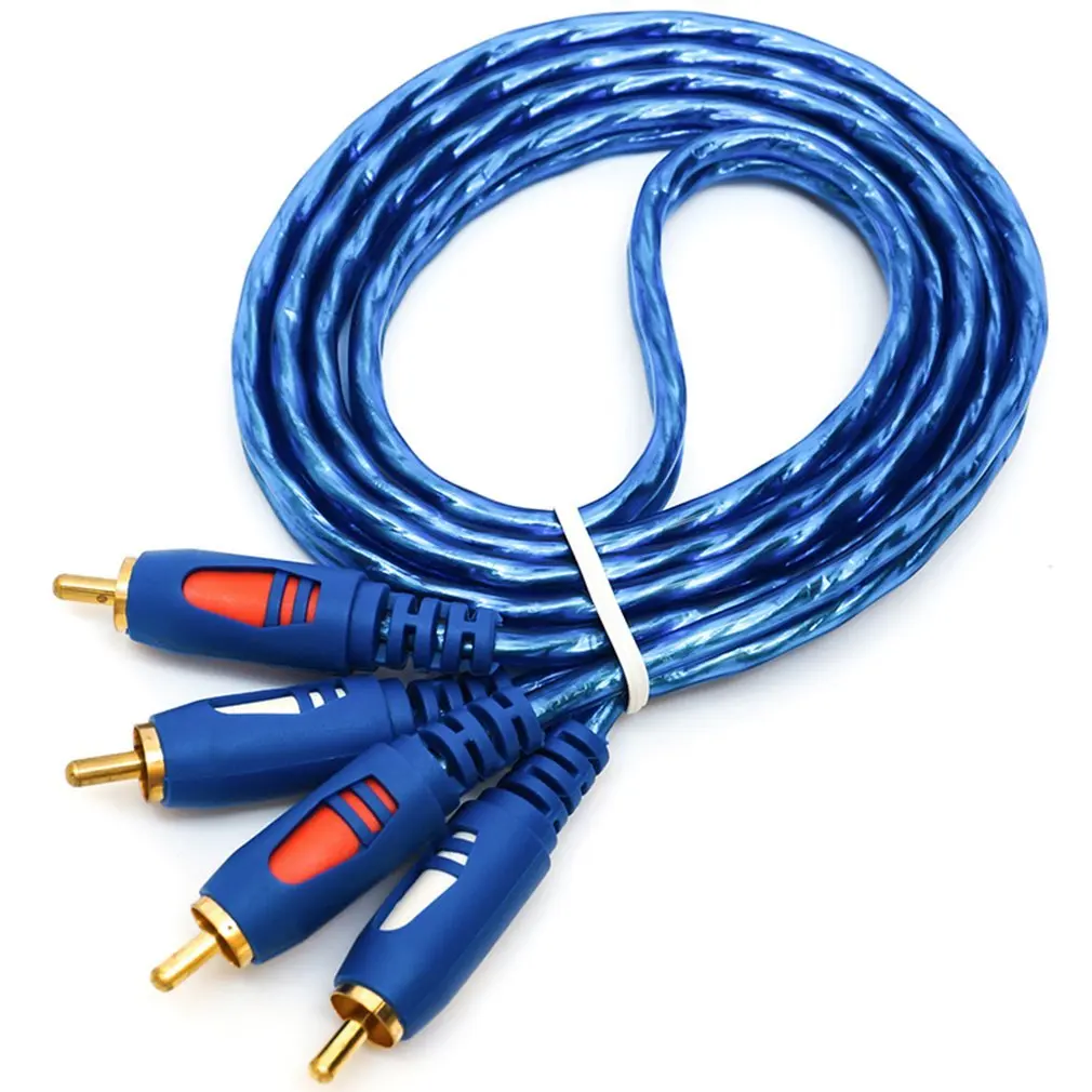 Звуковой кабель 2RCA 1 5/3/5 м устойчивый к окислению дизайнерский Штекерный КАБЕЛЬ