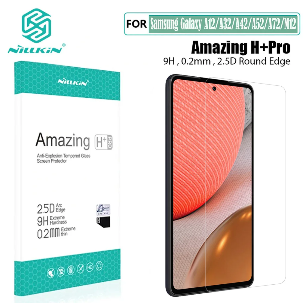 

Для Samsung Galaxy A52 A72 A52S A12 A32 A42 4G 5G M12 закаленное стекло Nillkin H + PRO 2.5D 9H противовзрывная Защитная пленка для экрана