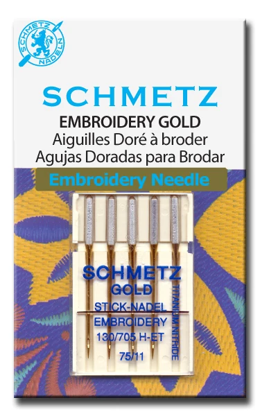 gold embroidery 14 SCHMETZ стрейч, quliting, иглы золотая вышивка, кожа, металлик, Джерси для певицы juki Brother bernina pfaff elna janome - Цвет: gold embroidery 14
