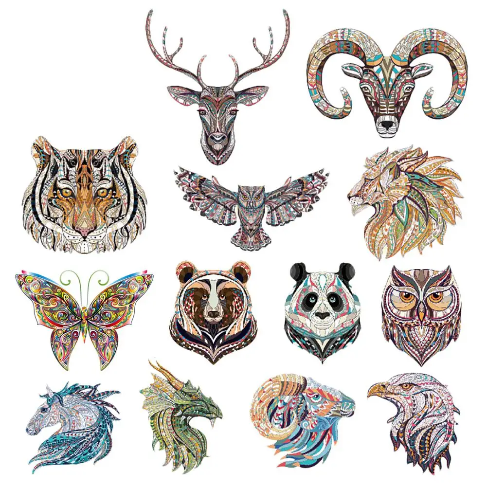 Этнический стиль животных Тигр дракон нашивки 3D ручной работы жара путешествие