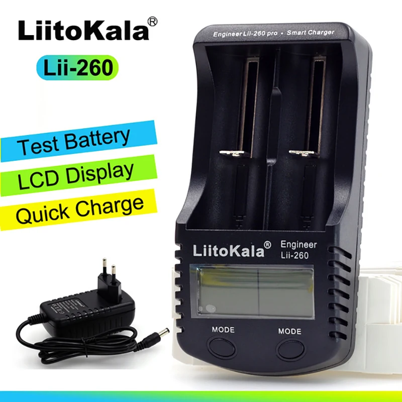 Литий-ионная батарея Liitokala емкость аккумулятора 18650/26650/16340 зарядное устройство с