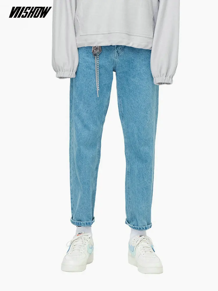 VIISHOW уличная одежда мужские джинсы Homme брендовые повседневные синие для мужчин