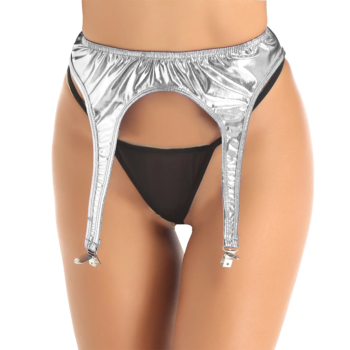 

Подвязка для чулок женская, эластичный пояс с металлическим блеском, высокий Держатель для чулок