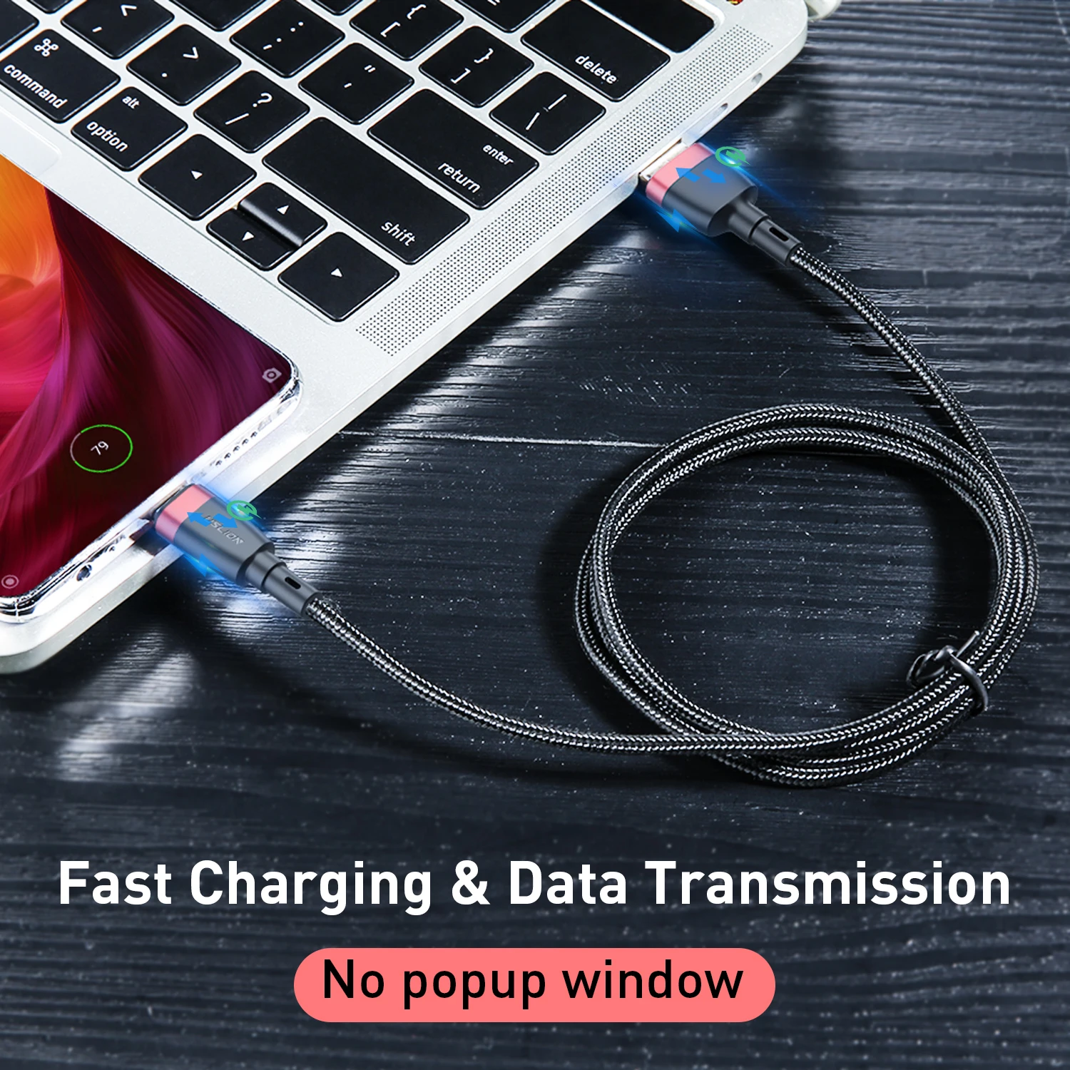 USB кабель USLION типа C для Huawei P30 быстрое зарядное устройство Samsung S9 мобильный