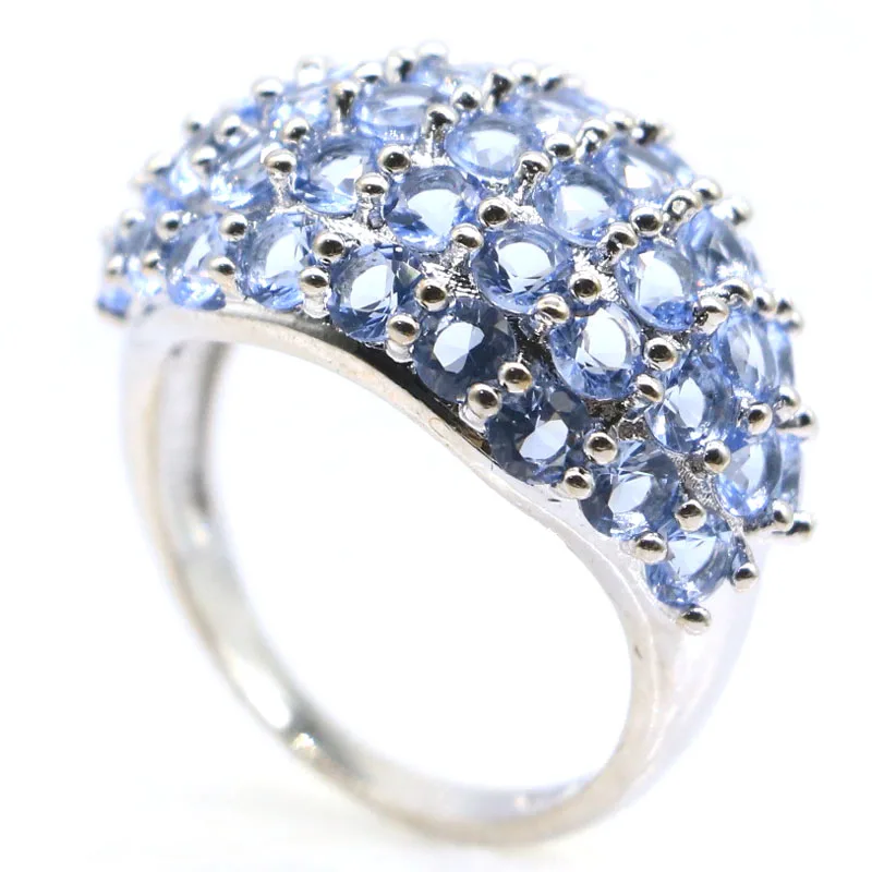 24x14 мм Принцесса Cut обручение создан фиолетовый танзанит серебряные кольца для