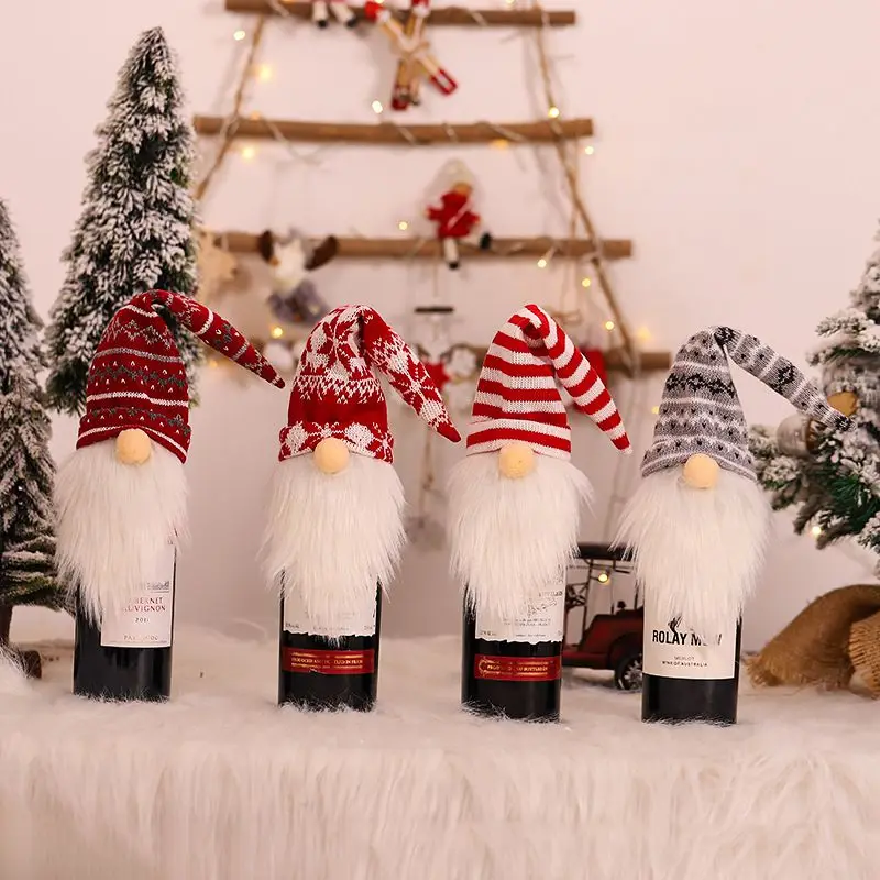 

1Creative Santa Claus Wine Bottle Cover Wine Bottle Bag Champagne Bag SnowmanChristmas Decorations..