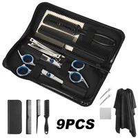 9pcsset hairdressing scissor professional hair cutting set barber haircut thinning comb hair clips salon styling accessories